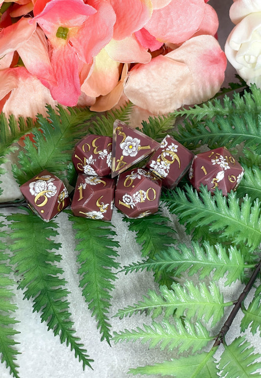 Rust B Grade | Filigree Dice | 7 Piece Polyhedral Set