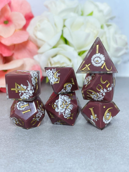 Rust B Grade | Filigree Dice | 7 Piece Polyhedral Set