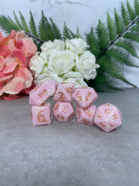 Pink | Filigree Dice | 7 Piece Polyhedral Set