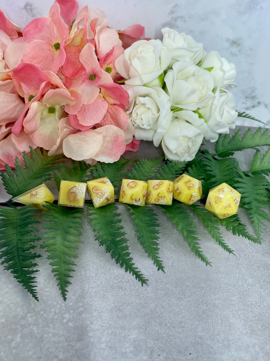 Lemon | Filigree Dice | 7 Piece Polyhedral Set