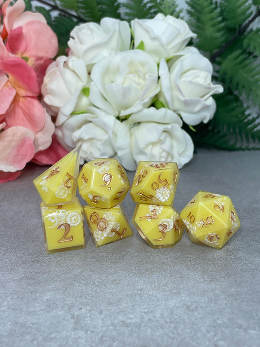 Lemon | Filigree Dice | 7 Piece Polyhedral Set