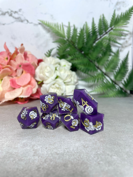 Violet | Filigree Dice | 7 Piece Polyhedral Set