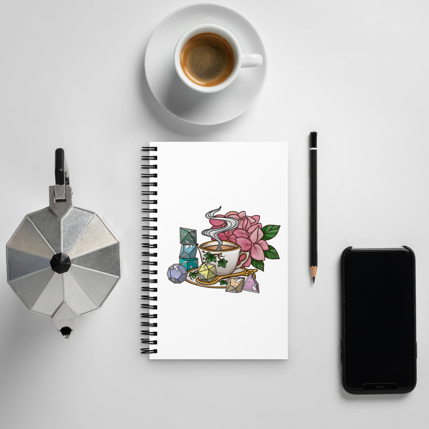 Tea and Dice Spiral Notebook